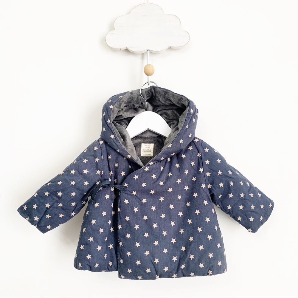 ◼️ZARA winter mini jacket coat | stars print